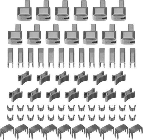 Vista 15 de uxcell Kits de reparación de cremallera, caja de retención deslizante de cierre de metal #5, pasadores de inserción y tapones inferiores superiores