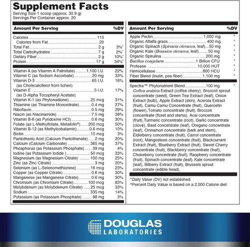 Vista 2 de Douglas Laboratories Ultra Protein Green, vainilla, 21.8 onzas