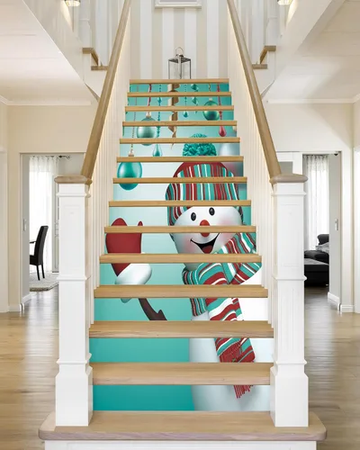 Vista 14 de FLFK Calcomanías para escaleras, calcomanías para escaleras, calcomanías para despegar y pegar, caminos de flores y césped, calcomanías Gxl1005