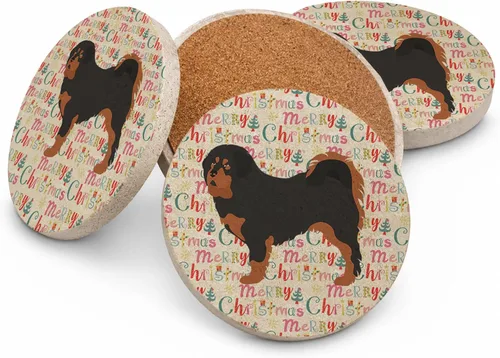 Vista 82 de AIDI Atlas Mountain Dog Merry Christmas - Posavasos grandes de piedra arenisca, paquete de 4