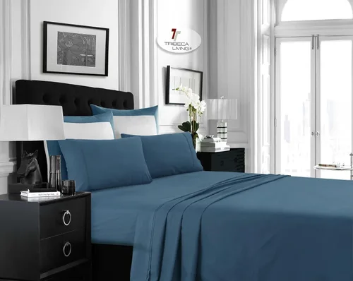 Vista 19 de Tribeca Living Juego de sábanas de microfibra cepillada de 3.33 oz/m², bolsillo extra profundo para colchones de hasta 21 pulgadas, enfriamiento