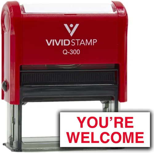 Vista 5 de Vivid Stamp You're Welcome - Sello de goma autoentintado (tinta negra) - Q-300
