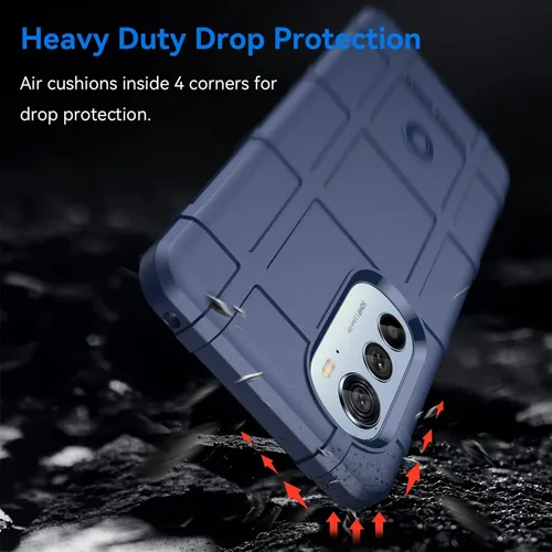 Vista 3 de Funda delgada para Motorola Edge 2022, resistente funda delgada con protección de lente de cámara de grado militar a prueba de golpes, probada