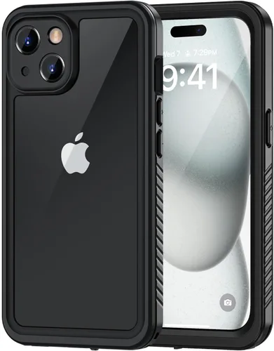 Vista 12 de Lanhiem Funda para iPhone 14, impermeable IP68 a prueba de polvo con protector de pantalla integrado, resistente a prueba de golpes de cuerpo Negro