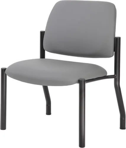 Vista 4 de Boss Office Products Silla sin brazos para sala de recepción de invitados 400 lb. Capacidad de peso, gris