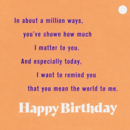 Vista 4 de Hallmark Tarjeta de cumpleaños para papá (You Mean The World To Me)