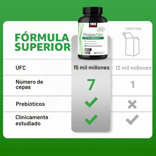 Vista 4 de Force Factor Probióticos extra fuertes ProbioSlim para mujeres y hombres