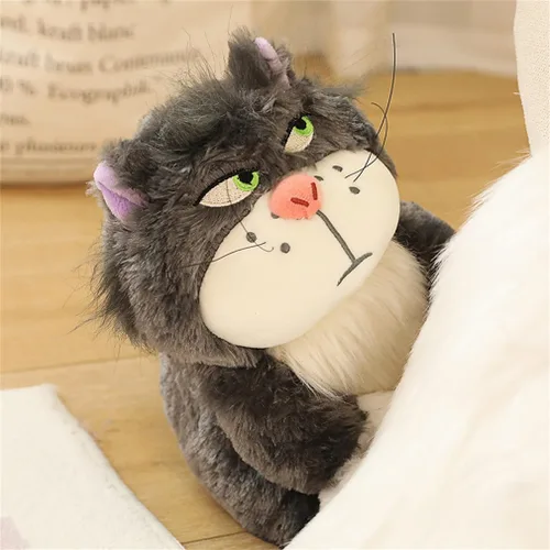 Vista 2 de EASELR Juguetes de Peluche de Gato Enojado de 12 Pulgadas, Lindo Gatito de Peluche Suave Kawaii Anime Gato Negro Malvado de Peluche para Cumpleaños