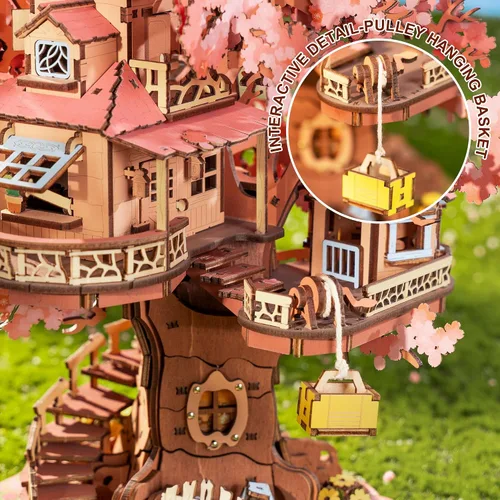 Vista 7 de Rolife - Puzzles 3D para adultos, árboles bonsái de cerezo en flor, juego de construcción de flores de casa de árbol sakura japonés para adultos