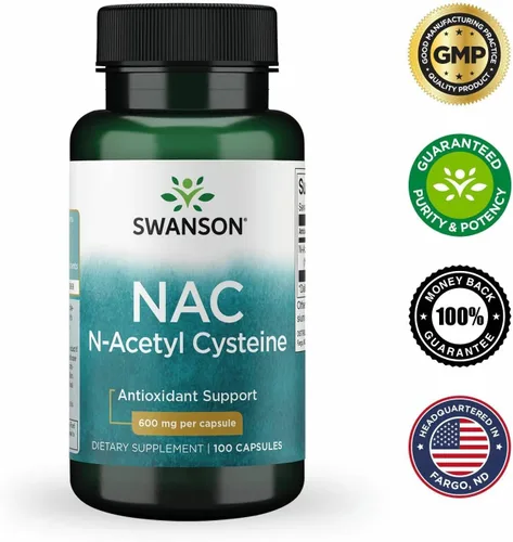 Vista 7 de Swanson NAC N-acetil cisteína Suplemento antioxidante y saludable para adultos que buscan desintoxicación y apoyo de radicales libres – 600 mg