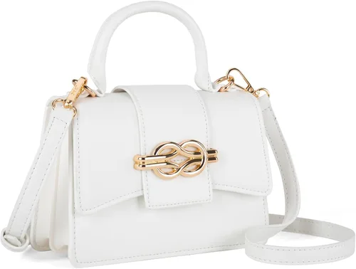 Vista 7 de Milan Chiva Monederos pequeños con asa superior para mujer, mini bolso cruzado, elegante bolso cuadrado