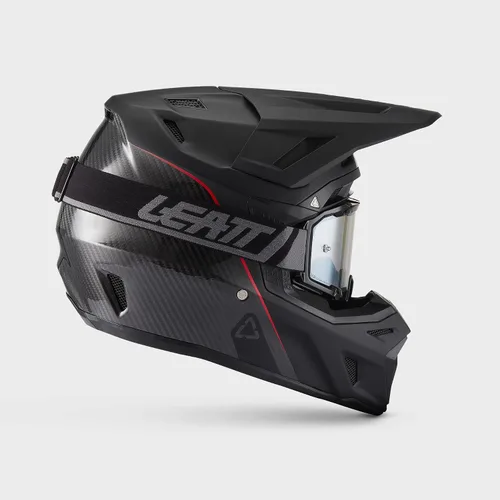 Vista 5 de Leatt Moto 9.5 Motocross Casco y Velocity 6.5 Kit de gafas con bolsa para casco Carbono
