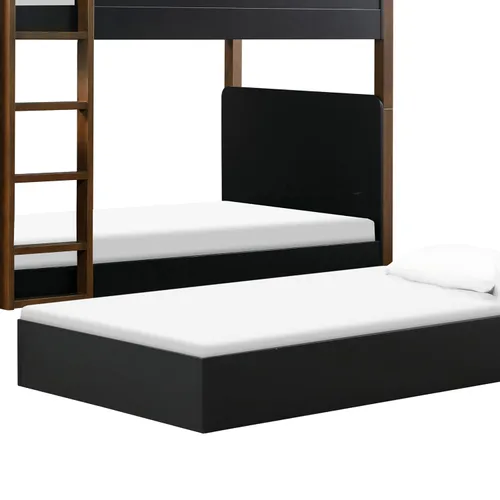 Vista 8 de Babyletto Tiptoe - Cama nido de almacenamiento, tamaño individual, color negro