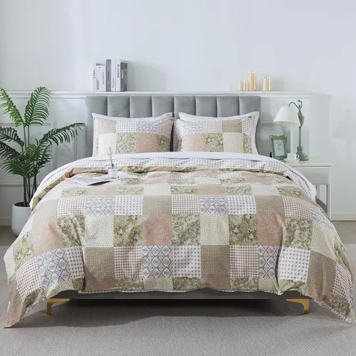 Vista 10 de HoneiLife Juegos de Fundas de Edredón Twin - Funda de Edredón Floral 100% Algodón, Juego de Ropa de Cama Transpirable de 2 Piezas con Cierre