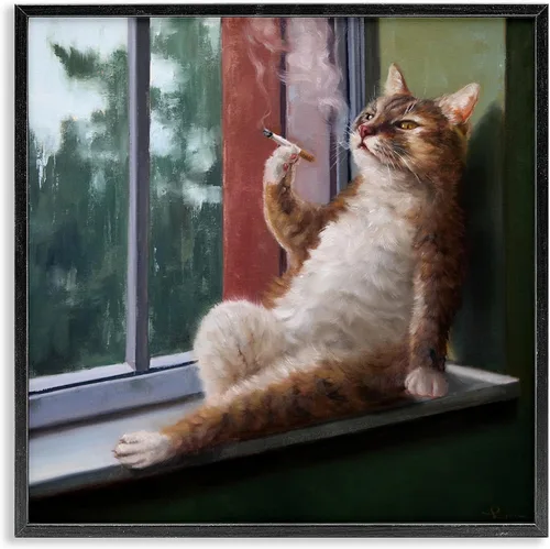 Vista 13 de Stupell Industries Gatos en el cine 3D Giclée enmarcado gris diseño de arte por Lund Roeser Enmarcado en blanco