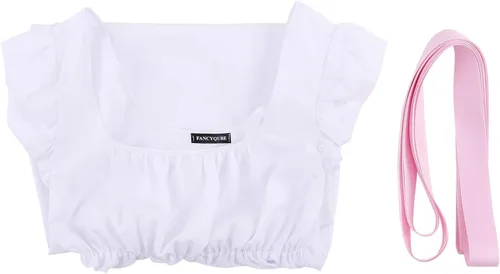 Vista 7 de HEQU - Vestidos de la época de la Regencia para mujeres, con satén, faja fruncida, vestido imperio, vestido de cintura