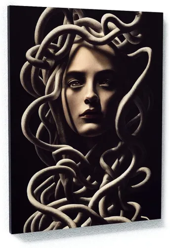 Vista 17 de Sense Canvas Medusa Greek Mythology 2 - Lienzo decorativo para decoración del hogar, póster grande de 30 x 40 / 0.75 pulgadas Medusa Mitología