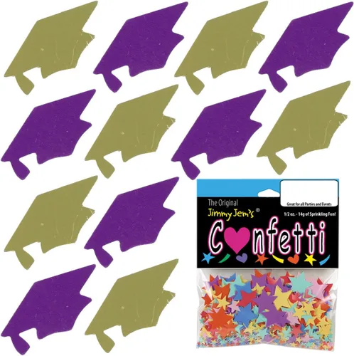 Vista 135 de Confetti Grad Cap Negro, Azul Marino Combo - 2 bolsas de media onza (1 oz)