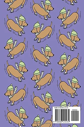 Vista 2 de Notebook Dachshund Ice Skating Pattern 6 x 9 inches, College Ruled