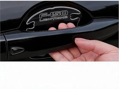 Vista 3 de iPick Image Para Ford F-150 Lightning Universal Car Door Handle Cup Protector de calcomanías transparentes, par - Con licencia