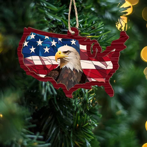 Vista 4 de Artsy Woodsy Adorno de Navidad de veterano para árbol de Navidad, plano 2D (no adorno 3D), regalos para soldado veterano, fuerzas armadas