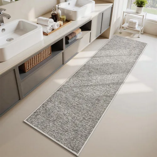 Vista 13 de PADOOR Tapetes de baño finos, trenzados para baño, tapetes de baño con parte trasera de goma antideslizante, lavables a máquina y de secado rápido