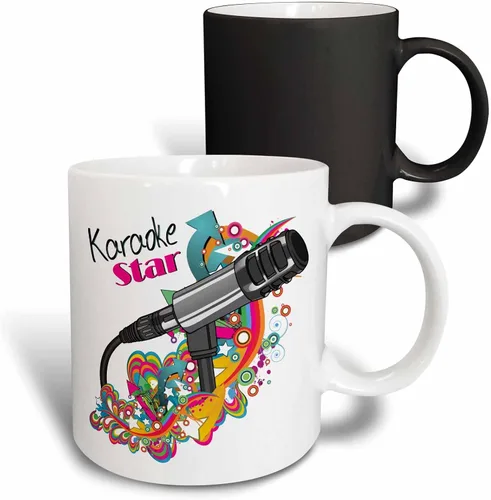 Vista 8 de 3D Rose 115368_4 - Taza de cerámica de dos tonos, 11 onzas, color negro y blanco