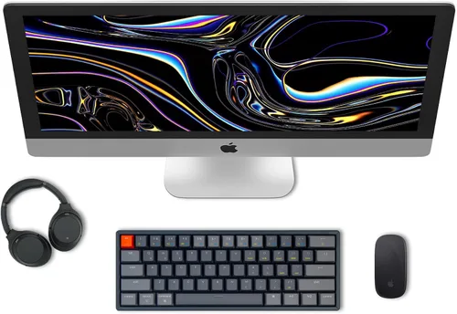 Vista 2 de Keychron K12 - Teclado mecánico con 60 de diseño Bluetooth inalámbricocon cable intercambiable en caliente con interruptor óptico marrón teclado