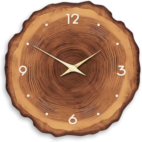 Vista 8 de XNM Reloj de pared de madera azul de 12 pulgadas, funciona con pilas, reloj de pared decorativo para sala de estar, dormitorio, baño, reloj de pared