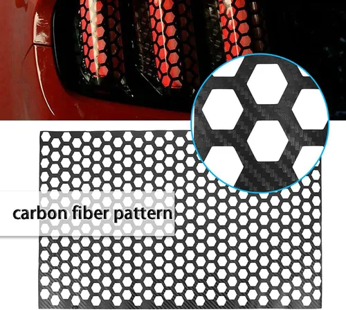 Vista 6 de Riloer Universa - Lámpara de luz trasera tipo panal de abeja tipo cubierta de luz trasera, estilo de fibra de carbono para automóvil, cubierta