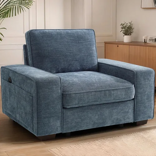 Vista 29 de TEKAMON - Sofá modular de 73" con almacenamiento en el asiento, sofá biplaza moderno de tela de chenilla para sala de estar, oficina, apartamento