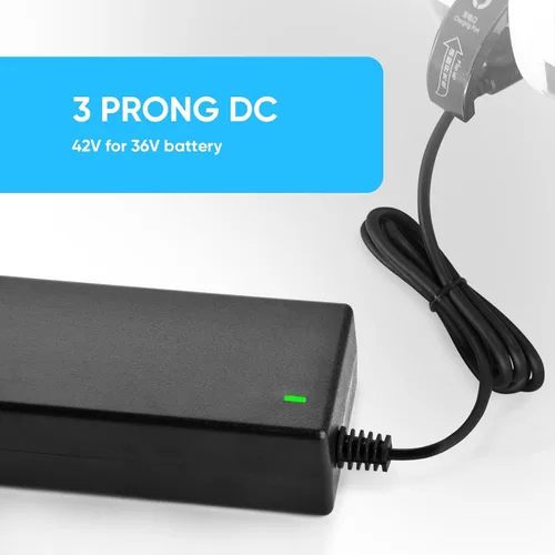 Vista 7 de Cargador de batería de 42V 2A con conector en línea de 3 clavijas, fuente de alimentación universal para batería de litio de 36V, Pocket Mod de 36V