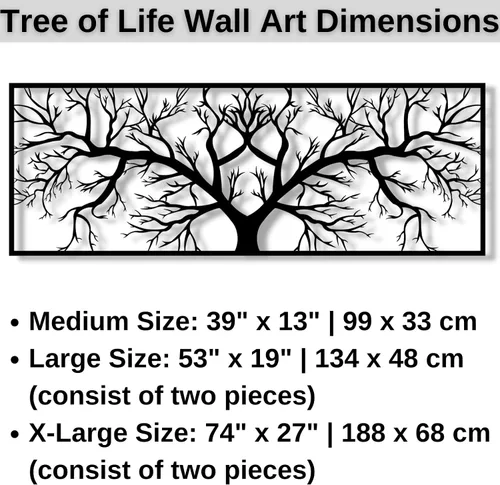 Vista 3 de Arte de pared de metal árbol de la vida, arte de pared de árbol de la vida, decoración de pared de ramas de árbol, colgante de pared de metal