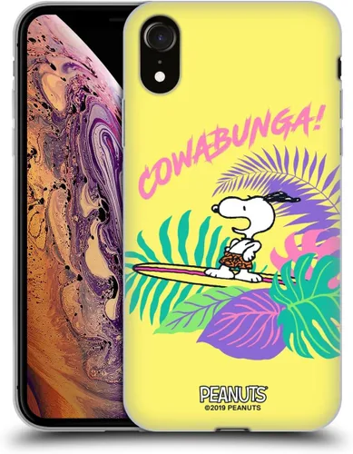Vista 73 de Head Case Designs Funda de gel suave con licencia oficial de Peanuts Tropical Surf Snoopy Aloha Disco compatible con Apple iPhone 13 Mini Surf