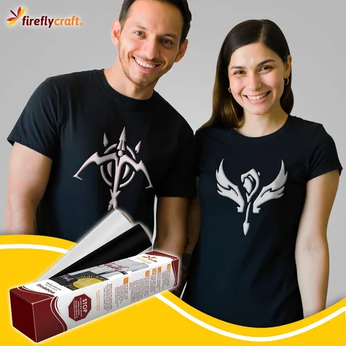 Vista 52 de Firefly Craft - Lámina de vinilo 3D de transferencia de calor, vinilo HTV grueso de 3 dimensiones, para planchar para usar con Cricut y Silhouette