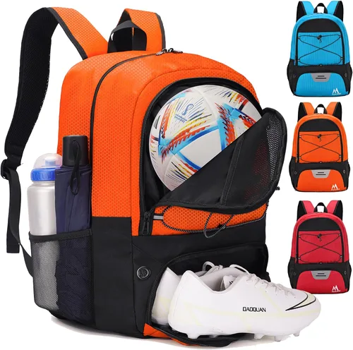 Vista 7 de Hsmihair - Bolsa de fútbol - Mochila de fútbol y mochila para fútbol, voleibol y baloncesto, con compartimento para pelota y tacos separados