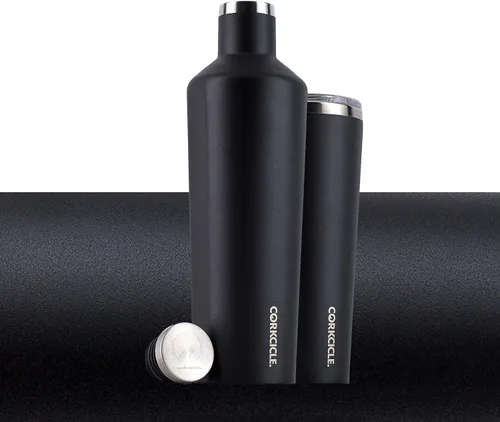 Vista 6 de Botella/termo de acero inoxidable con aislamiento de Corkcicle Vinnebago, 16 onza, Negro mate