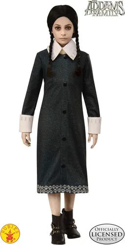 Vista 4 de Disfraz familiar de los miércoles de Addams para niños Multicolor