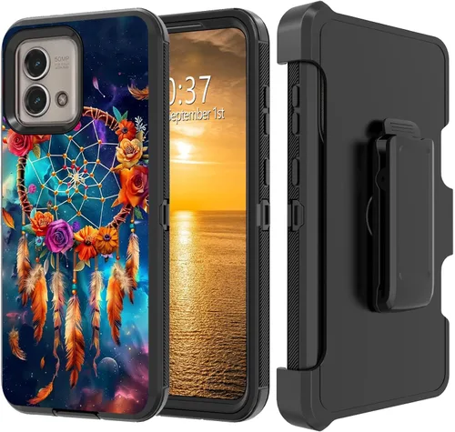Vista 85 de Funda para Moto G Stylus 5G 2023 con funda de clip para cinturón y soporte, resistente de doble capa, resistente a prueba de golpes, para Motorola