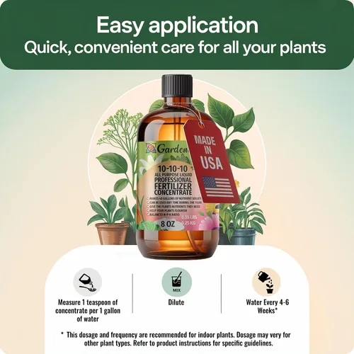 Vista 4 de Gardenera Alimento líquido multiusos prémium 10-10-10 para plantas, concentrado de fertilizante de jardín de grado profesional para césped, árboles