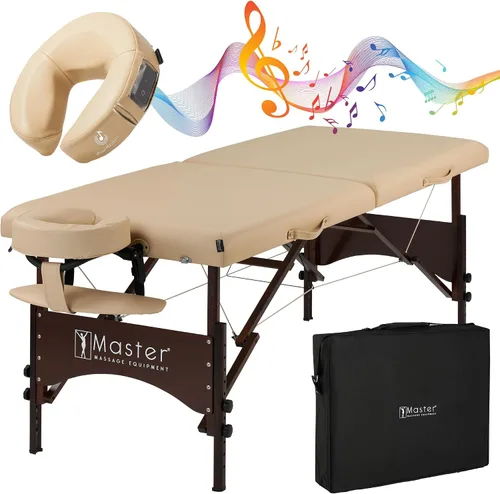 Vista 10 de Master Massage Argo - Mesa portátil de spa y belleza de 28 pulgadas, color negro con patas de nogal