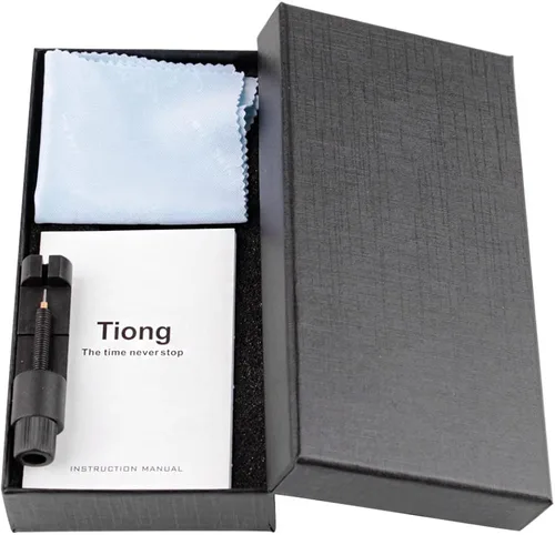 Vista 8 de Dentily Reloj de cuarzo para hombre, cronógrafo, de acero inoxidable, impermeable, para negocios, para hombre