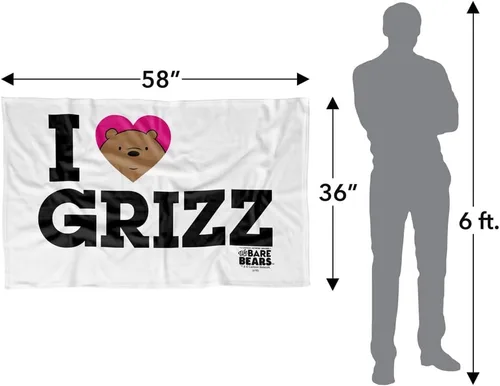 Vista 4 de LOGOVISION We Bare Bears - Manta de forro polar con diseño de corazón de 36 x 58 pulgadas