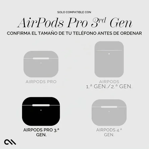 Vista 2 de Case-Mate Funda resistente para AirPods Pro 3 con mosquetón negro