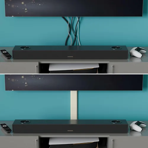 Vista 6 de D-Line Ocultador de Cables para Soporte de Pared de TV, Oculta Cables de TV Montada, Cubiertas de Cables, Cubierta Autoadhesiva para Cables