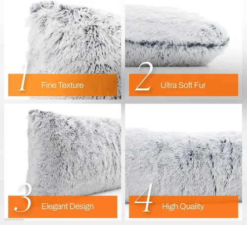 Vista 8 de Cheer Collection Almohada larga para el cuerpo, almohada larga suave y mullida para sofá y cama, almohada de felpa para dormir de lado, almohada