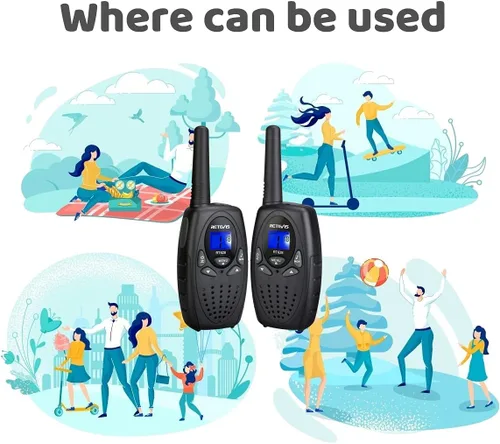Vista 6 de Retevis RT628 Walkie Talkies para niños, Walky Talky, bloqueo de teclas, voz cristalina VOX, fácil de usar, regalos de Navidad para niños y niñas