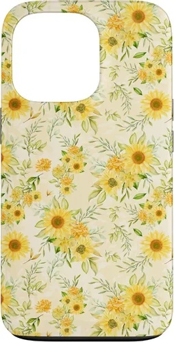 Vista 10 de Cute Sunflower Pattern Yellow Pastel Flower Case for iPhone 16