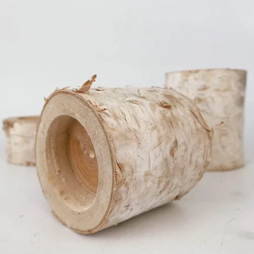 Vista 5 de Portavelas rústico de madera para decoración de mesa de madera para decoración de fiesta (paquete de 3 alturas surtidas)