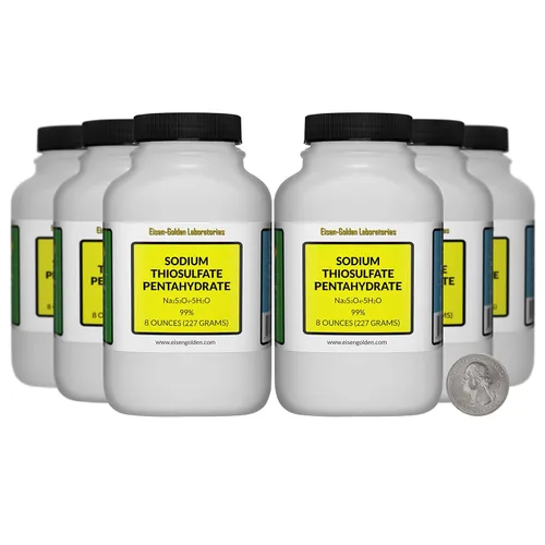 Vista 10 de Tiosulfato de sodio pentahidrato [Na2S3O3.5H2O] 99% polvo grado AR 1 Lb en dos botellas